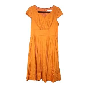 Hanpceirs Cap Sleeve 1950s Retro Cocktail Swing Dress with Pockets Size L